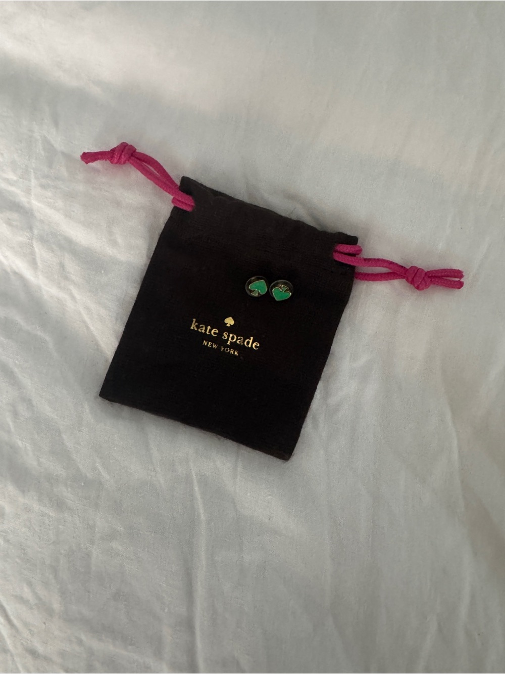 kate spade Green Heart Stud Earrings